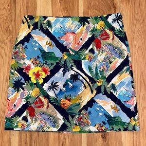 Talbot’s A-Line Skirt. “Postcard” Design.